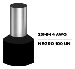 TERMINAL FERRUL 25MM NEGRO