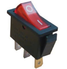INTERRUPTOR 3 PATAS 6A LUZ PILOTO ROJA ON-OFF