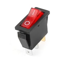 INTERRUPTOR 3 PATAS 15A LUZ PILOTO ROJO DELGADO