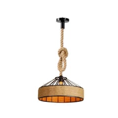 LAMPARA TECHO YUTE CON SOGA Y PORTALAMPARA MOD ACHERN