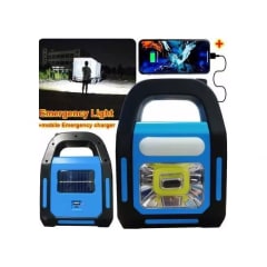 LAMPARA RECARGABLE SOLAR EMERGENCIA AZUL