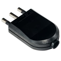 ENCHUFE MACHO 2P+T 16A NEGRO