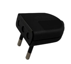ENCHUFE MACHO CONVERTIBLE  10A 2 PATAS SIN TIERRA NEGRO