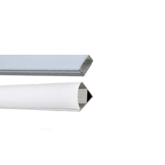 PERFIL ALUMINIO U 17X14.5MM COVER OPAL P/CINTA LED 2 METROS