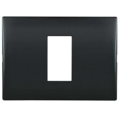 PLACA 1 PTO C/SOPORTE BLACK