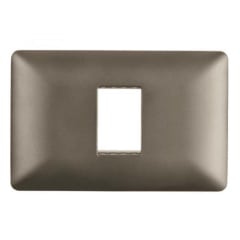 PLACA 1 PTO TITANIO CAFE CON SOPORTE