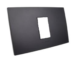 PLACA 1 PTO C/SOPORTE NEGRO