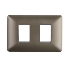 PLACA 2 PTO TITANIO CAFE C/SOPORTE