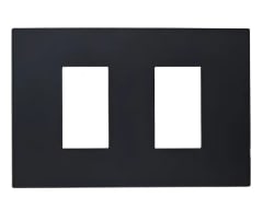 PLACA 2 PTO C/SOPORTE NEGRO