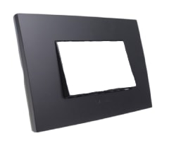 PLACA 3 PTO C/SOPORTE NEGRO