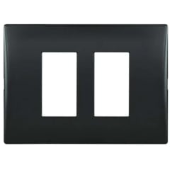 PLACA 2 PTO C/SOPORTE BLACK