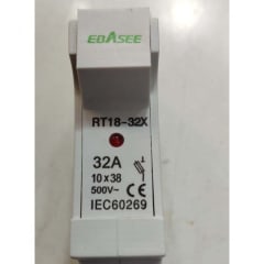 PORTAFUSIBLE 10X38MM 32A C/LUZ PILOTO EBASEE