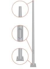 POSTE 6 MTS GALVANIZADO C/CANASTILLO