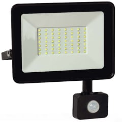 PROYECTOR LED 50W 6000° C/SENSOR NEGRO 90 LUM/W POLUX