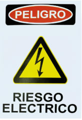 SEÑALETICA ADHESIVA RIESGO ELECTRICO 14,0X21,0 CMS