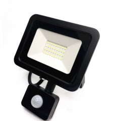 PROYECTOR LED 30W 6000° C/SENSOR NEGRO 90 LUM/W