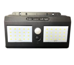 APLIQUE LED 10W SOLAR 6500° C/ SENSOR NEGRO TRIANGULO DOBLE