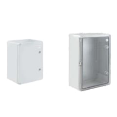 TABLERO ABS 300X200X130 PUERTA TRANSPARENTE C/PLACA MONTAJE