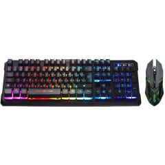 TECLADO GAMER CON MOUSE INCLUIDO RGB CABLEADO