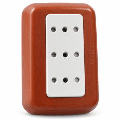 ENCHUFE TEKNA TRIPLE 10a CAFE MADERA