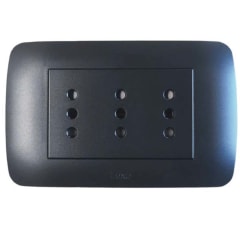 ENCHUFE TRIPLEX 10A GRAFITO LEXO