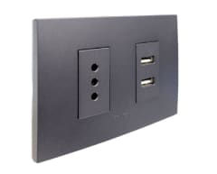 ENCHUFE SENCILLO 10A + TOMA USB TIPO A GRAFITO