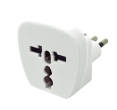 ENCHUFE MACHO ADAPTADOR UNIVERSAL BLANCO