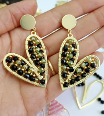 Aros Maxi Corazón verde negro1