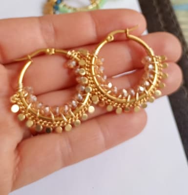 Argolla acero inoxidable beige1