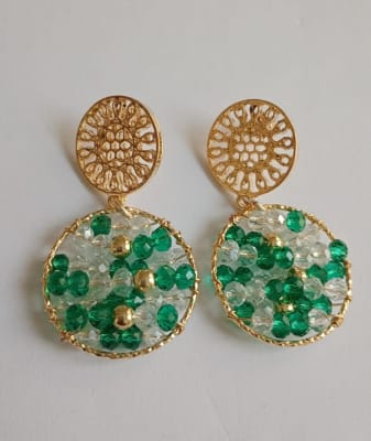Aros Esfera Piedras verde1