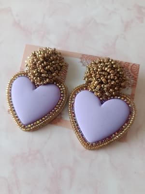 Aros Corazón lila LCC1