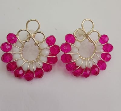 Aros Figura Alambre fucsia1