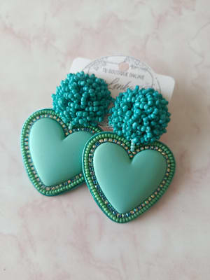 Aros Corazón turquesa LCC1