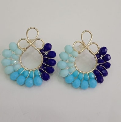 Aros Figura Alambre azul1