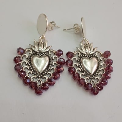 Aros Sagrado Corazón lila1