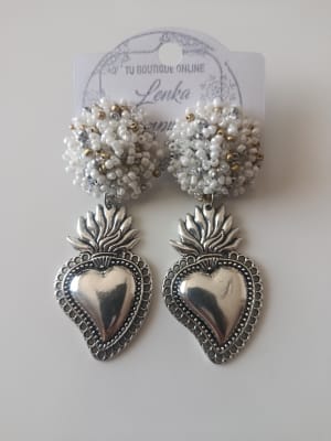 Aros Mostacilla Corazón Mexicano crema1