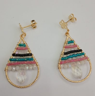 Aros Gota Piedras gota blanca1