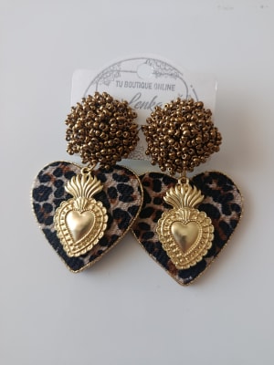 Aros Tela de Jeans reciclados animal print1