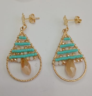 Aros Gota Piedras gota beige1