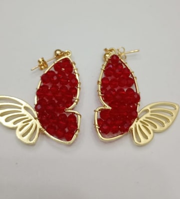Aros Mariposa rojo1