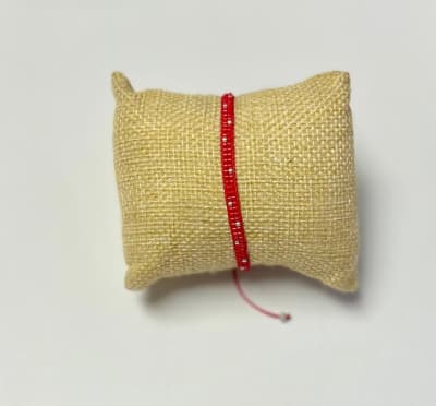 Pulsera miyuki doble hebra roja1