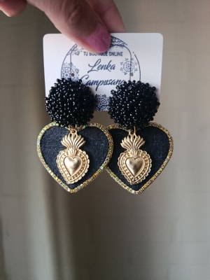 Aros Corazón Tela Reciclada Corazón Mexicano1