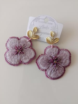 Aros Flor lila1