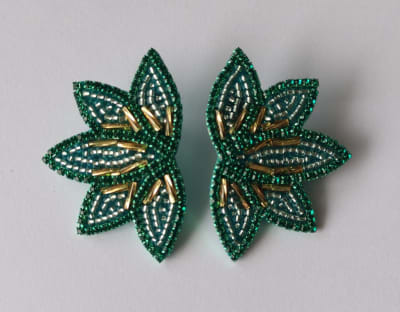 Aros Hojita Pequeña turquesa1