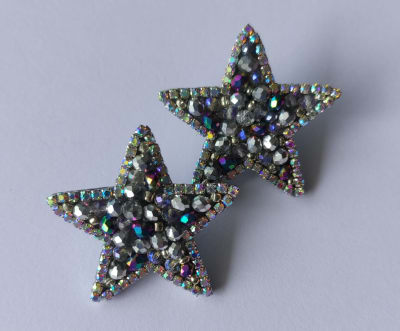 Aros Estrellitas Topitos gris1