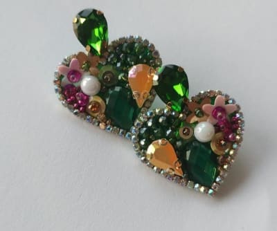 Aros Topito Corazón Gema verde1