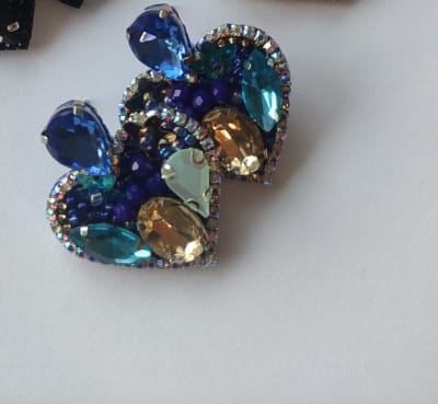 Aros Topito Corazón Gema azul1