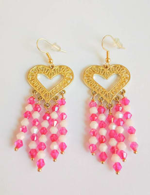 Aros Corazón piedras colgantes1