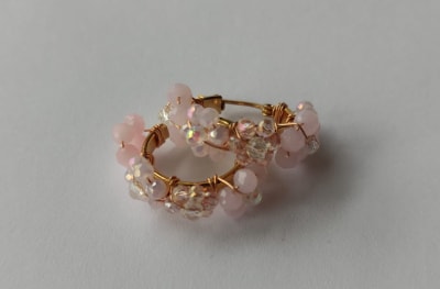 Argollitas pequeñas flor rosada1