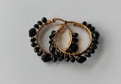 Argollitas pequeñas gota negro1